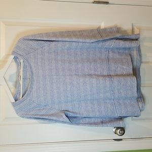 Soft Surroundings Blue and White Haven Tee Oversized, Women's Size Small